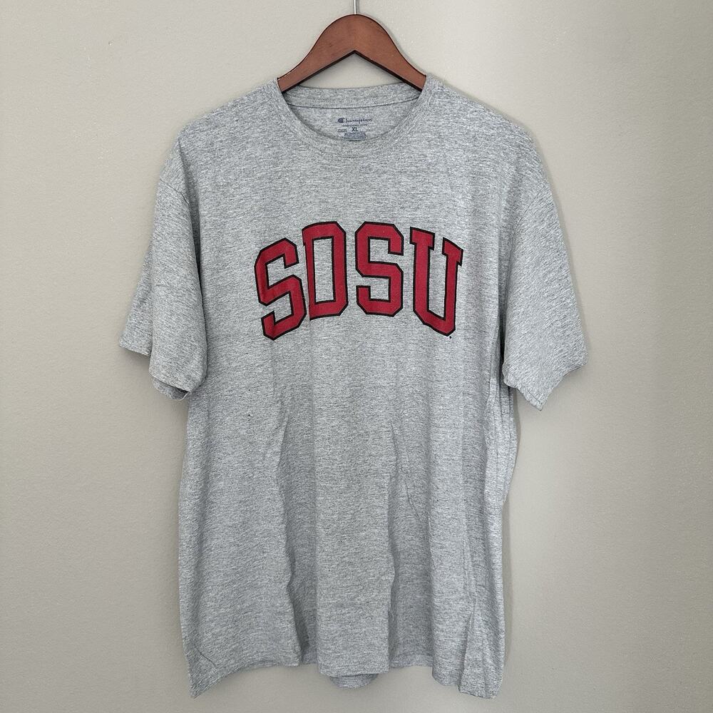 Champion Gray SDSU Cotton T Shirt XL San Diego State Aztecs College Preppy Uni